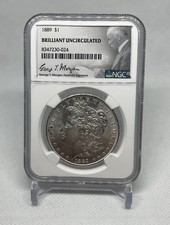 1889 Morgan Dollar NGC Brilliant Uncirculated George T Morgan Signed