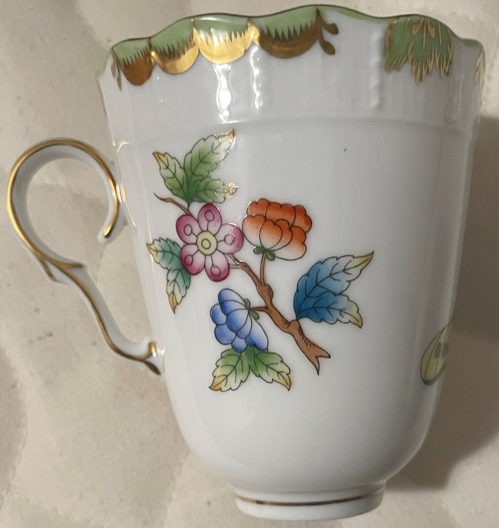 Service à Café Herend Queen Victoria VBO - Porcelaine Peinte à La Main - 4 Pers
