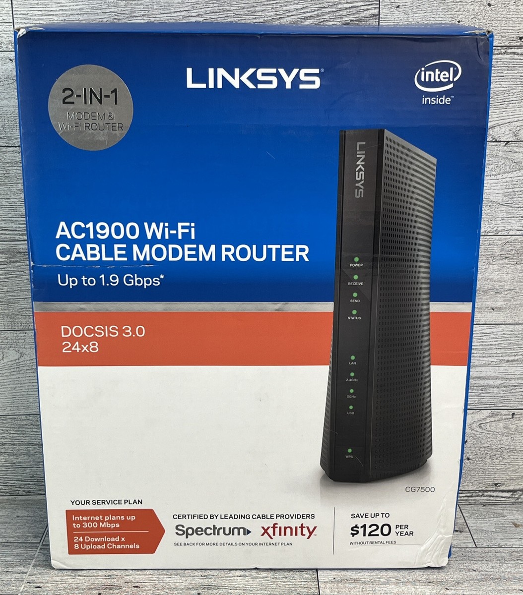 Linksys AC1900 Cable Modem Router 4 Port Dual-Band Wi-Fi Router 