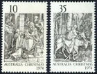 1974 Australia Christmas Issue Set Of 2 Mint Never Hinged, Clean & Fresh