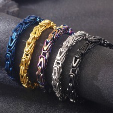 New Stainless Steel 8mm Heavy Solid Link Chain Bracelet for Men Women Xmas Gift