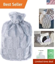 Leak-Proof 1.8L Hot Water Bottle with Luxurious Faux Fur Cover – Soothing Warmth
