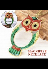 Owl Pendant Magnifier Beautiful 5x Necklace Chain Pendant Magnifying Glass
