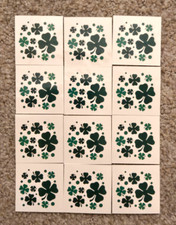 12 St. Patrick's Day Temporary Tattoos Green Party Favors Shamrock Irish Luck