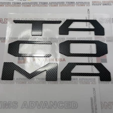 Carbon Raised Plastic Letters Inserts Toyota Tacoma 2016-2023 Tailgate
