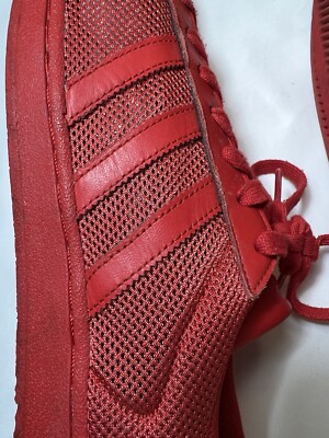 Adidas Superstar Red Net Pattern Shell Toe Trainers Size