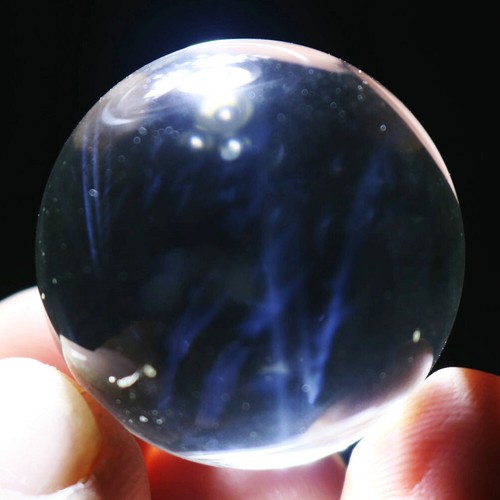 Lemurian "Blue Angel Feathers" Quartz Natural Crystal Ball Rough Healing - Picture 7 of 12