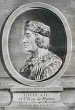 LOUIS XII 56th KING OF FRANCE (1462-1515) PORTRAIT ENGRAVING FROM 1770