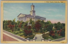 State Capitol Nashville Tennessee Linen Postcard