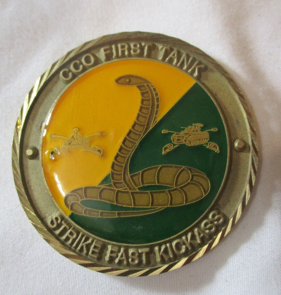 Army 1st Tank Charlie Company First Sergeant Strike Fast Kick Ass Challenge  Coin