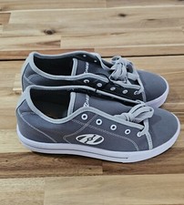 HEELYS Classic Canvas Skate Shoes gray/white wheeled sneakers skates Size 8