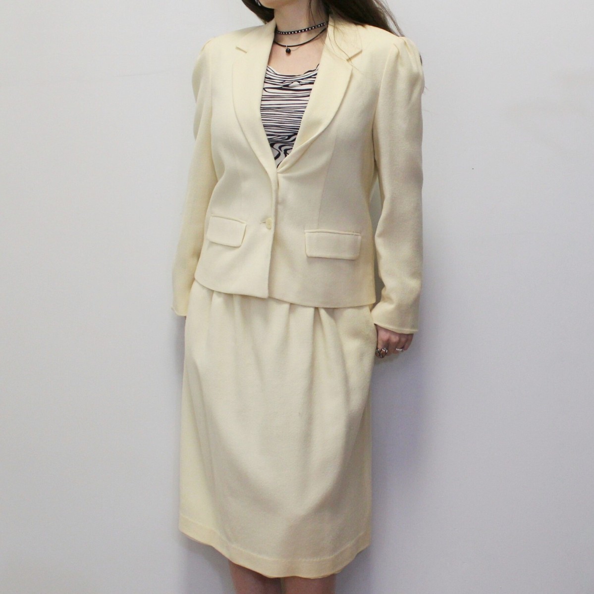 Vintage 80s Designer Skirt Suit Set Givenchy Signature
