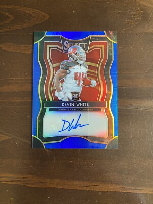 Devin White 2019 Panini Select Rookie Signatures Auto Prizm Blue #RS-22 RC 67/99