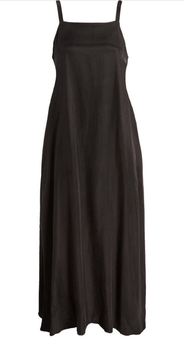 knee length dresses for ladies Nellie Maxi Dress Black Linen