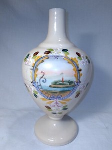 Antique French Apothecary Jar Opaline Glass handpainted