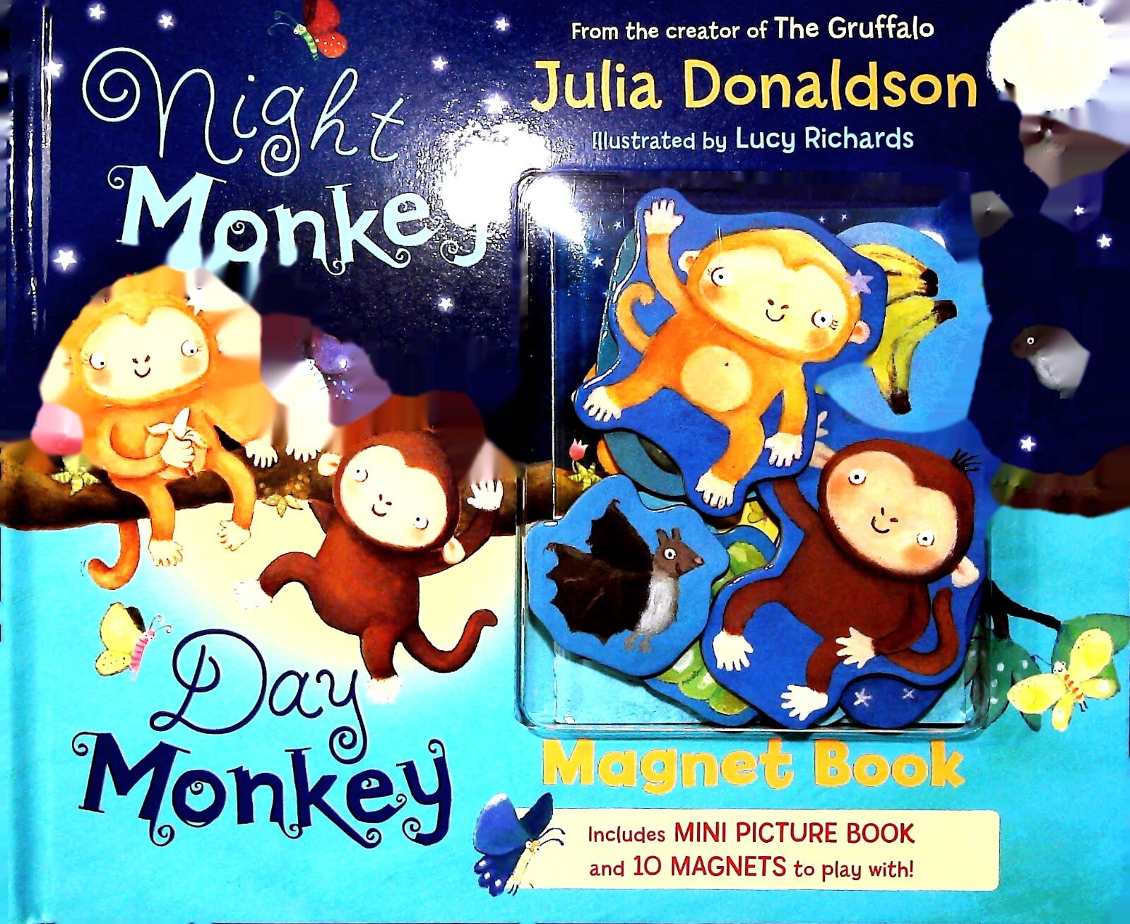 Night Monkey, Day Monkey Magnet Book by Julia Donaldson (Board Book) New
