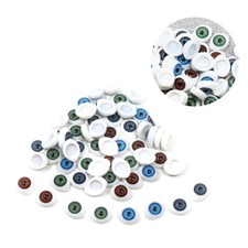 60Pcs Dolls Eyes Oval Faux Blue for Classroom Crafts Scrapbooking Projects