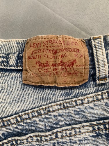 VTG Levi’s 501 Batwing Tab Jeans 31x29 Acid Wash Zip Fly USA Y2K Grunge Denim - Picture 6 of 14