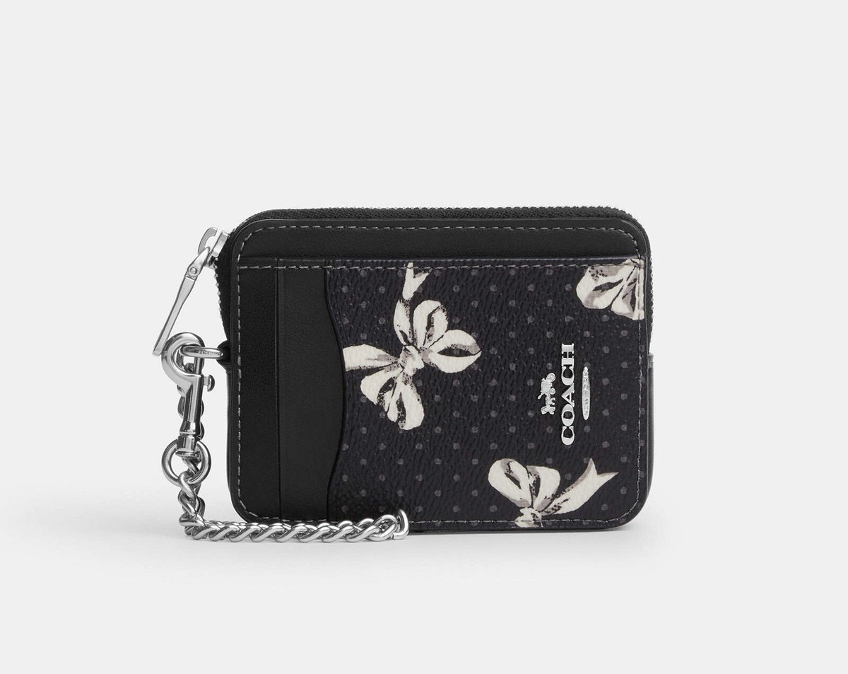 NWT Coach Zip Card Case With Bow Print CZ466 Black Multi | eBay NWT Coach Zip Card Case With Bow Print CZ466 Black Multi | eBay