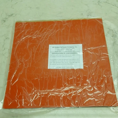 12" × 12" × 1/16" Thick Rubber Sheeting Gasket Material Class 2B Grade 50