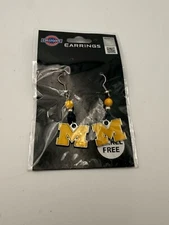 University of Michigan Wolverines Dangle Earrings NCAA Licensed - New in Package