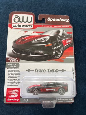 AUTO WORLD 1/64 SCALE SPEEDWAY 2010 CHEVY CORVETTE Z06  Red on Black A