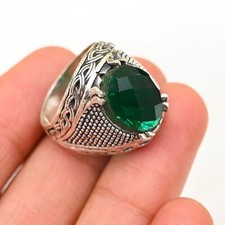 Green Onyx Men's Ring 925 Sterling Silver Beautiful Handmade Ring All Size M473