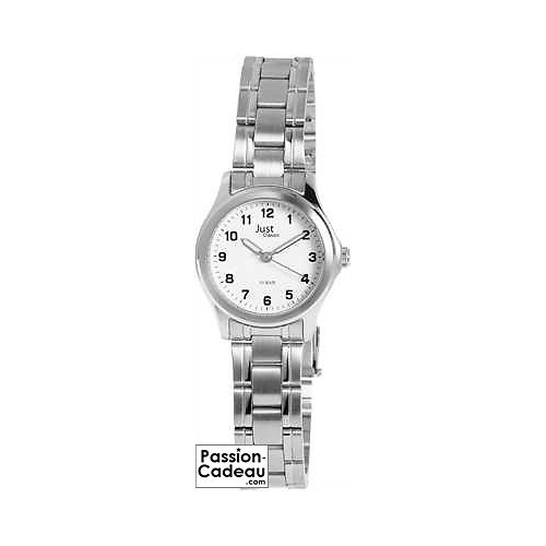 Montre Just 48-S41043-WZ femme quartz argentée avec cadran blanc de 32mm