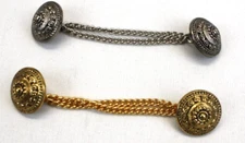 2 Full Metal Buttons with Chain 18mm by Dill Buttons of America, Inc.