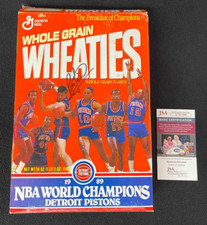 Bill Laimbeer Signed Detroit Pistons 1989 NBA Champions Wheaties Box JSA COA