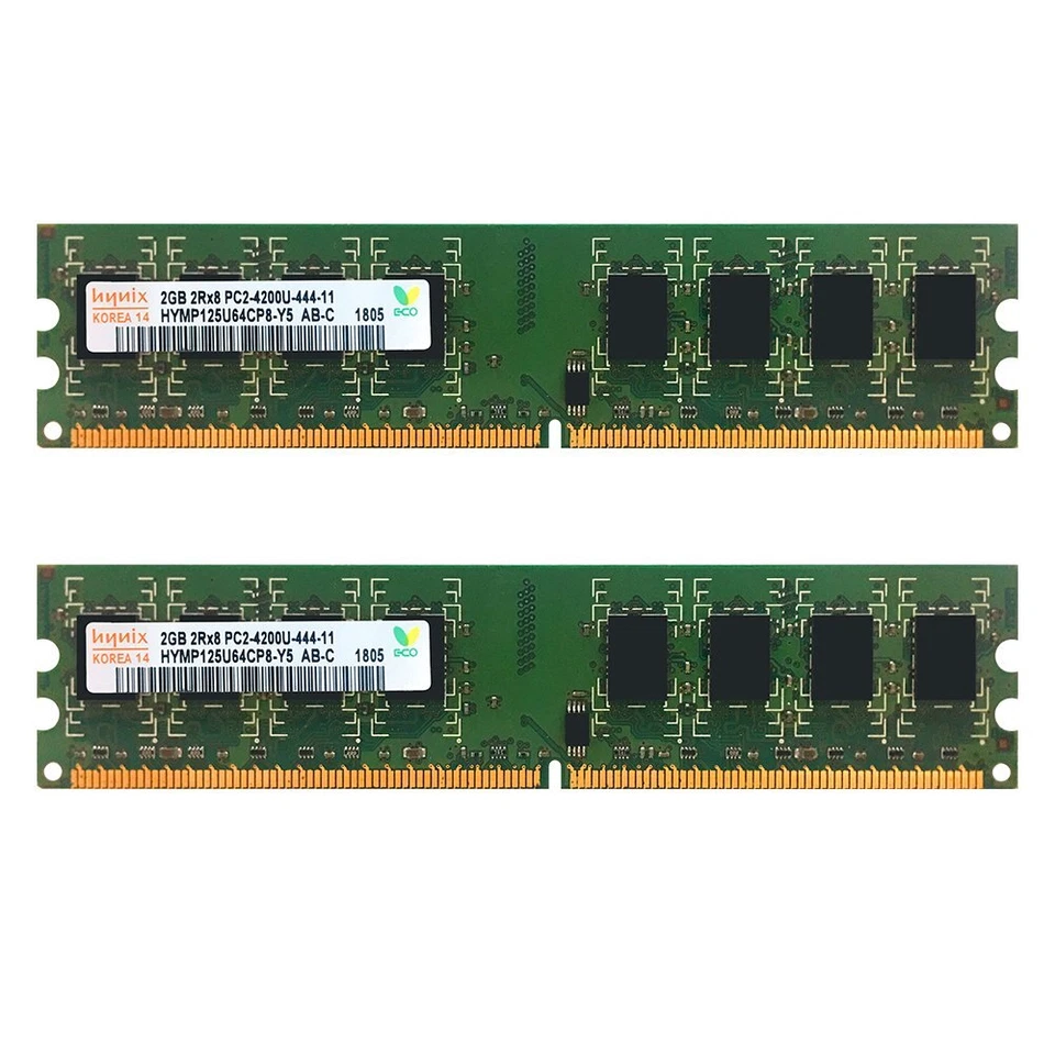 For Hynix 4GB 2x 2GB 1GB DDR2 PC2-4200U 533MHz 2Rx8 240Pin PC Desktop Memory LOT - Image 3 of 4