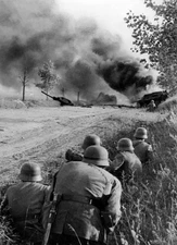 Beyond River Prut Russian front soldiers German army have just blo- Old Photo