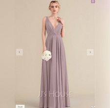 JJ s House dusty lavender chiffon bridesmaid evening dress