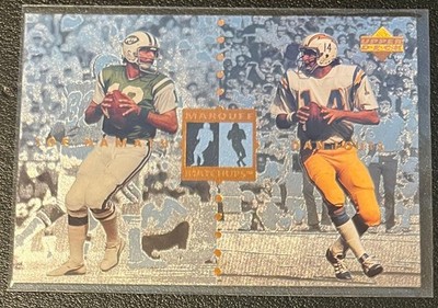 1997 Upper Deck Marquee Matchups #MM1 JOE NAMATH Jets DAN FOUTS Chargers F9