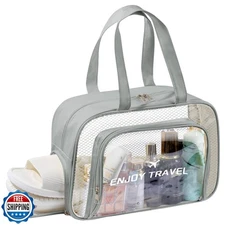 BuyCard Large Travel Clear Toiletry Bag with Shoes Compartment, Clear Makeup 