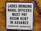 VINTAGE SAILOR PORCELAIN SIGN OLD HOTEL LADIES NAVY GENTLEMANS BAR SAN DIEGO CA