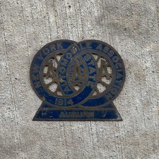 1914 Auburn New York Badge Emblem License Plate Topper Auto Tag Aaa Auto Club 1914 Auburn New York Badge Emblem License Plate Topper Auto Tag Aaa Auto Club