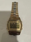 Vintage 1980 Seiko SQ Men A128-5019 Chronograph Two Tone Quartz Digital Watch