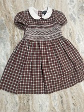 RALPH LAUREN Girls Plaid Cotton Poplin Dress Size 6