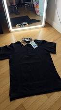 Burberry Prorsum Men's Black Cotton Piqu� Polo Shirt S Short Sleeve Check Collar