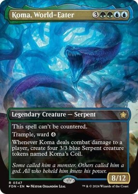 Koma, World-Eater (Borderless) -Foil Near Mint MTG Foundations