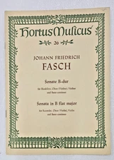 Hortus Mulicus Johann Friedrich Fasch Sonate B-dur Recorder Oboe Violin Basso