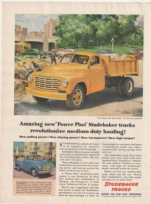 Original 1949 Studebaker Truck Magazine Ad Power Plus AD498