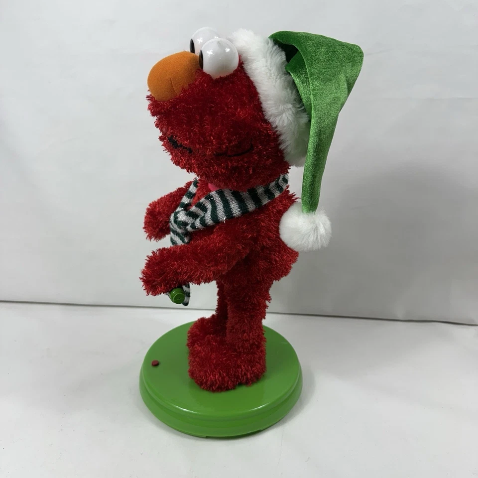 "Muñeco de peluche animado Holiday Elmo Plaza Sésamo cantando 16""" Foto 2 de 4