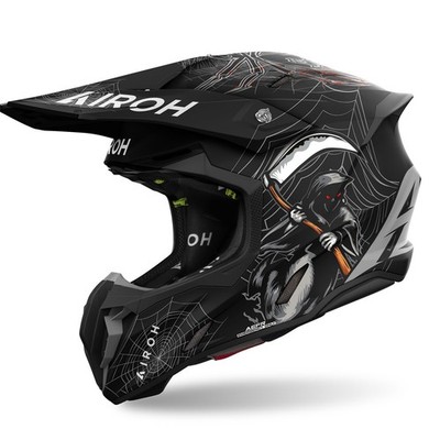 Airoh Twist 3 Arcade Motorradhelm (Schwarzmatt/Grau/Rot) Gr: S (55)