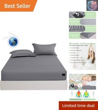 Grounding Sheets Twin Size Cotton for Healthy Sleep Therapy, Deep Pocket Gro...