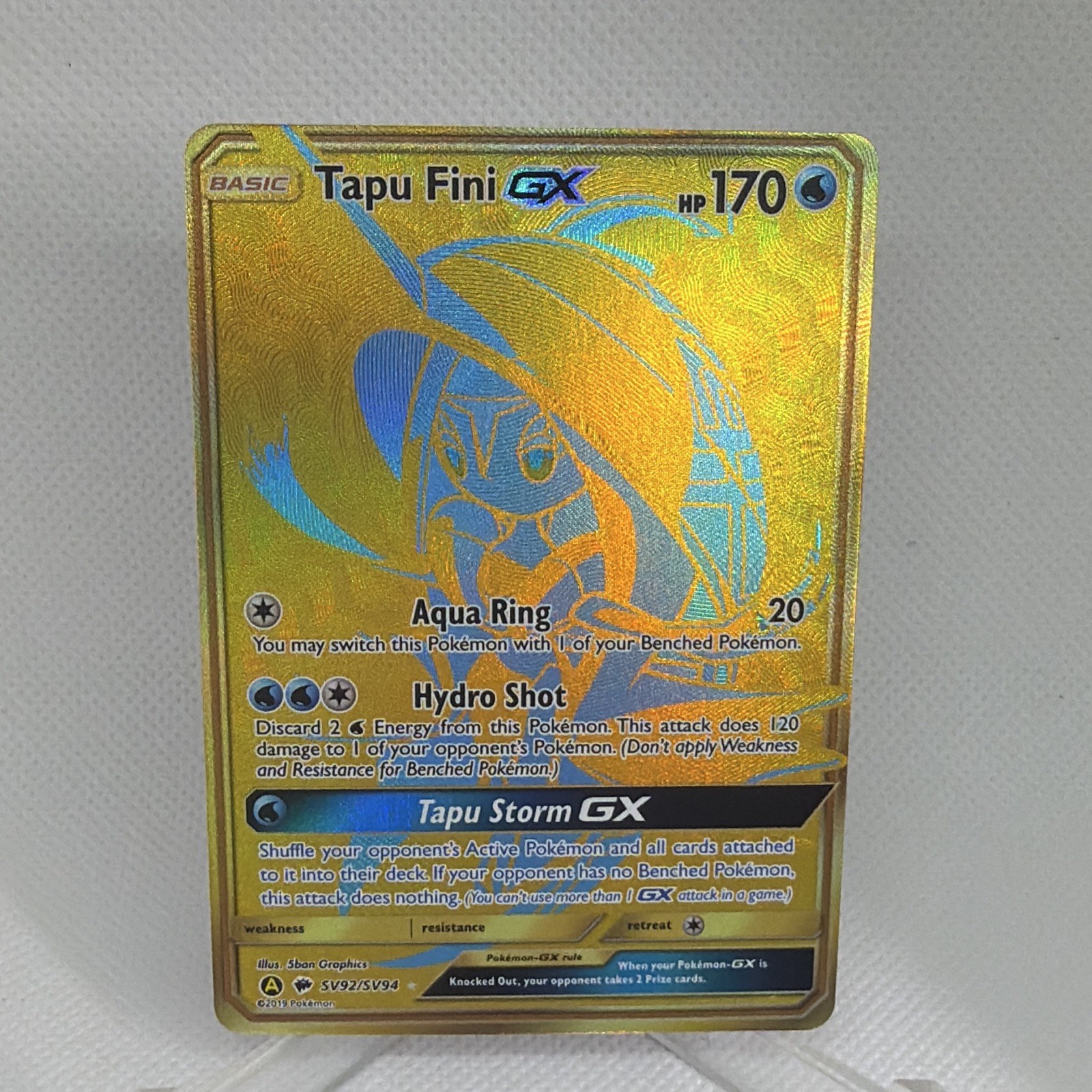 Pokemon Tapu Fini GX SV92/SV94 Hidden Fates Shiny Vault Full Art Holo EN MINT 🔥