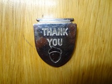 Sehr seltene Ausgabeklappe " THANK YOU" f&uuml;r Kaugummiautomaten - verchromt