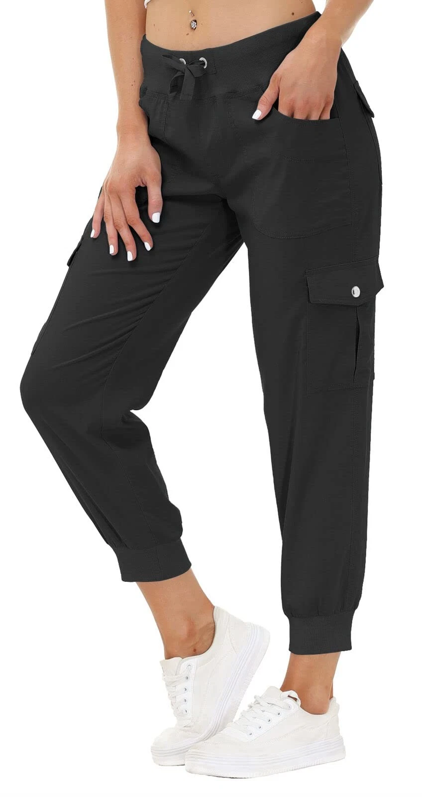 Pants Womens Cargo Trousers Long Capri Casual Pants Outdoor Joggers High Waist...
