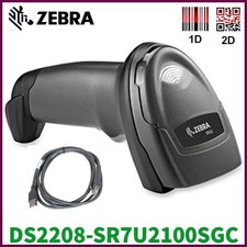 Zebra DS2208-SR7U2100SGC 1D/2D USB Handheld Barcode Scanner Reader W/ USB Cable